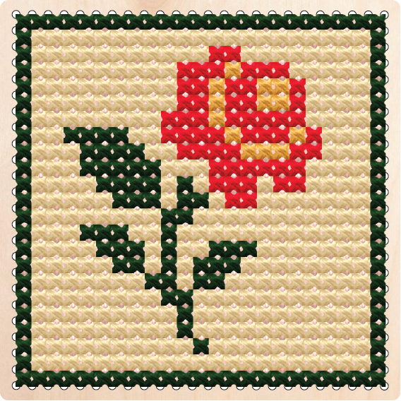 ხეზე ქარგვა_ვარდი და ტიტა